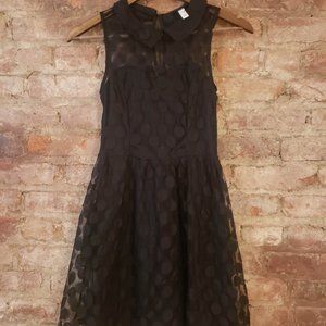 Black polka dot dress (lined dress with some sheer at top) Small